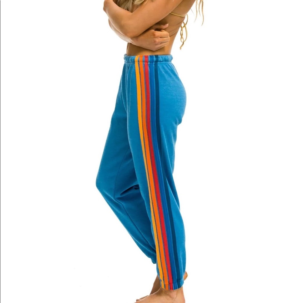 Aviator Nation Women’s 5 Stripe Sweatpants- Ocean 2